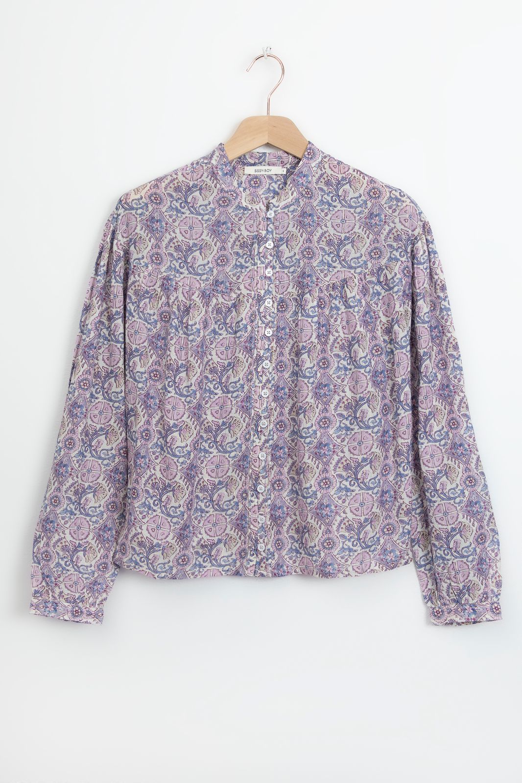 Paarse blouse met multicolour print - Dames | Sissy-Boy