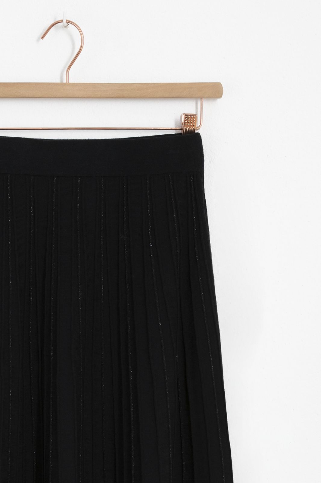 Jupe plissée tricotée - noir