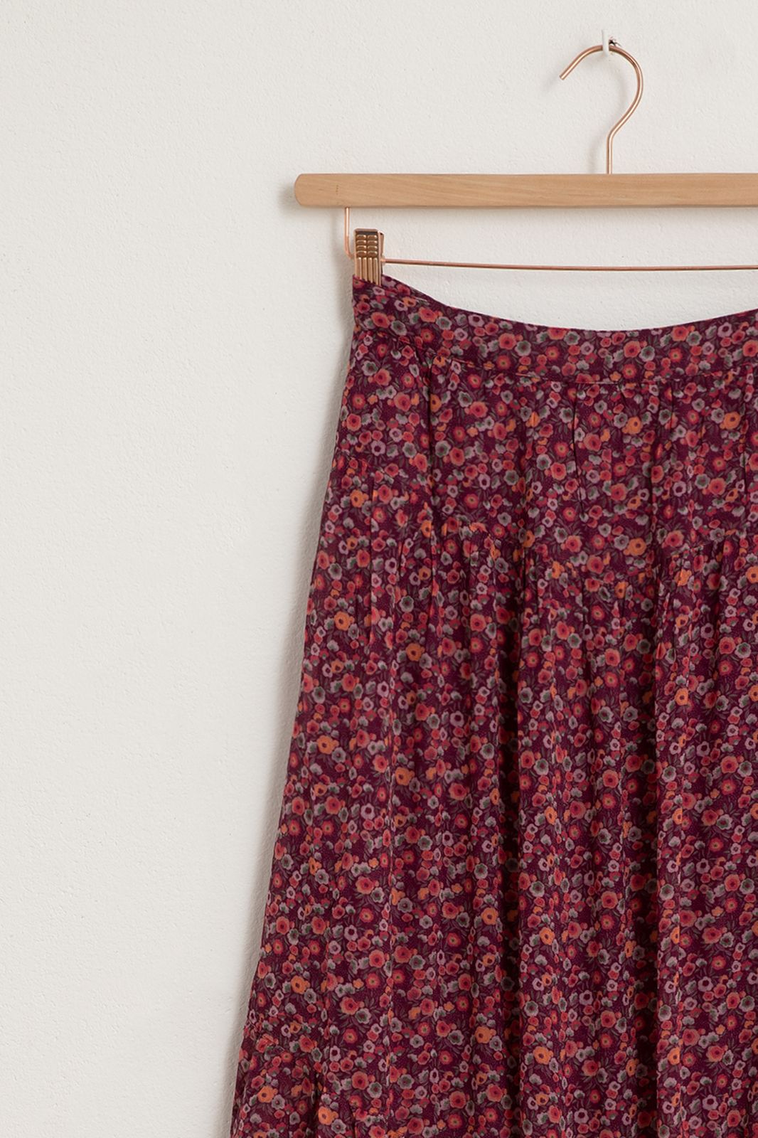 Paarse maxi skirt met all over bloemenprint - Dames | Sissy-Boy