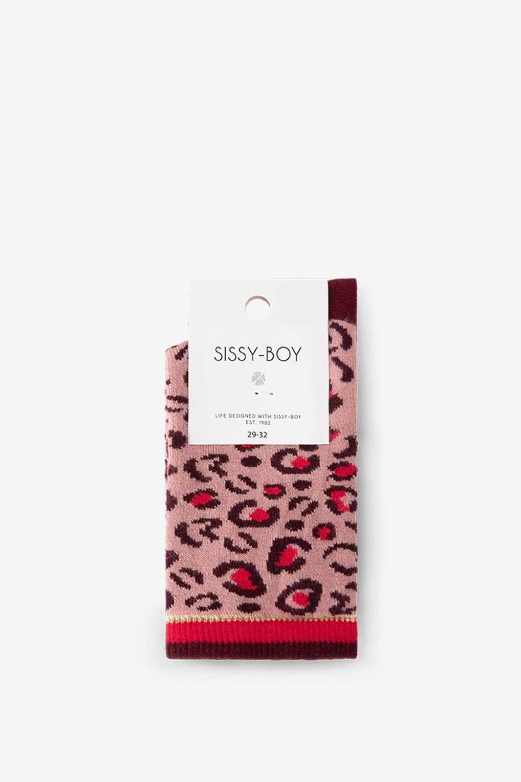 Chaussettes avec imprimé léopard - rose