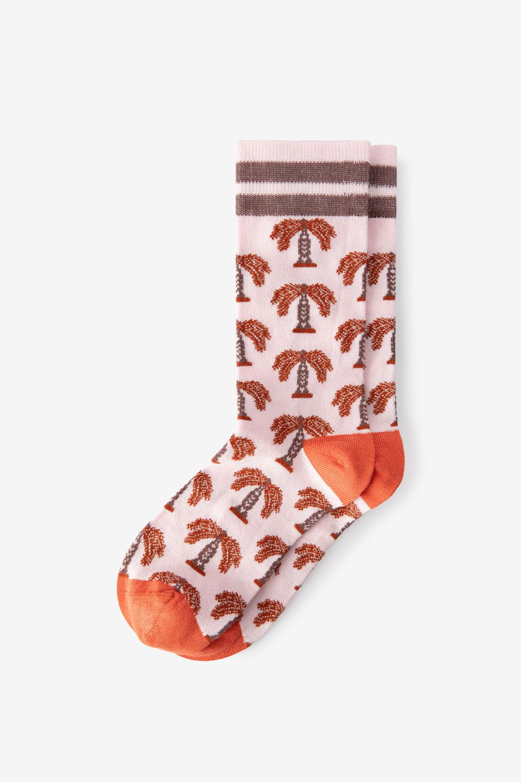 Chaussettes avec imprimé palmiers - rose clair