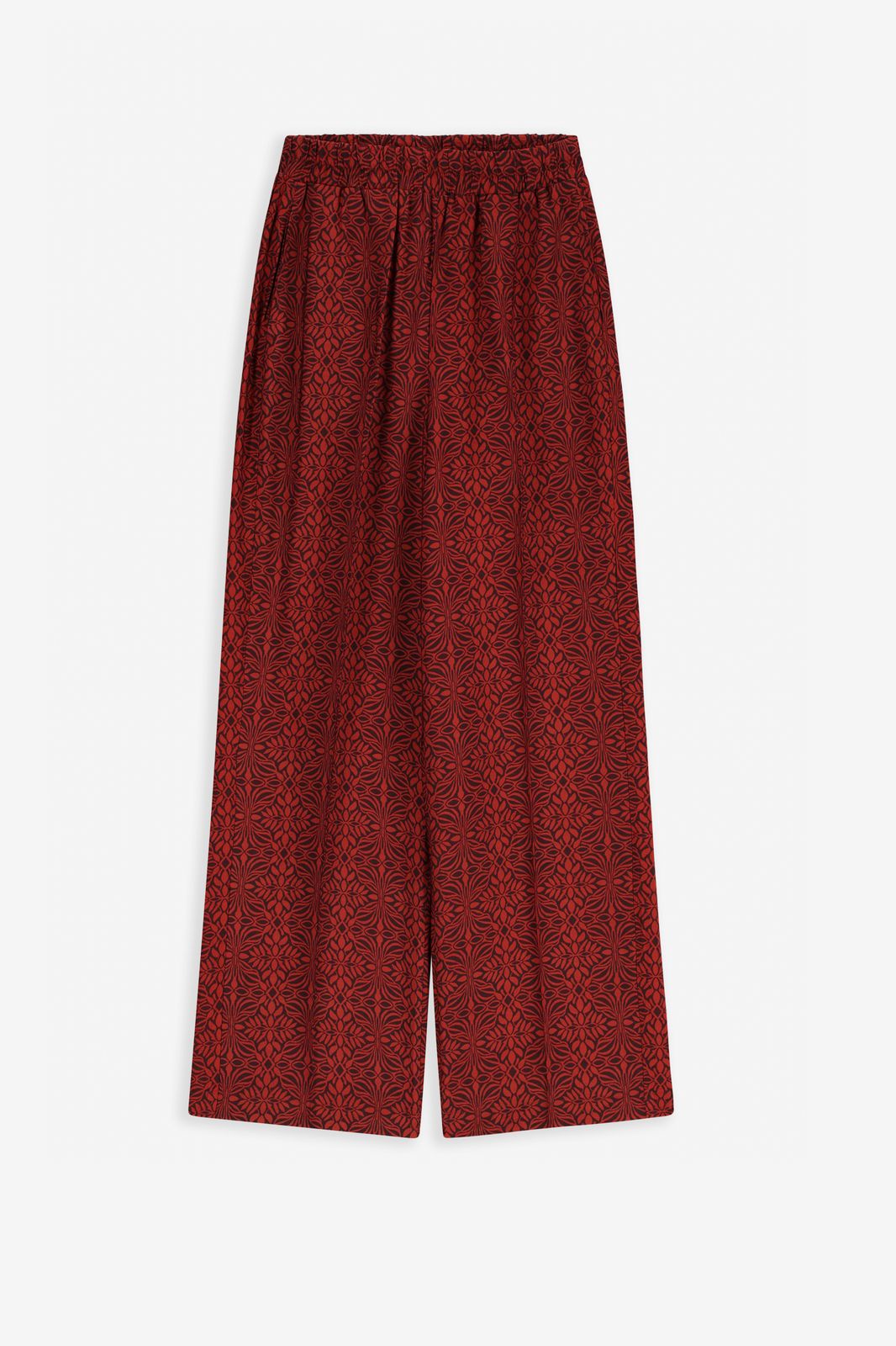 Pantalon jambes larges avec imprimé - rouge
