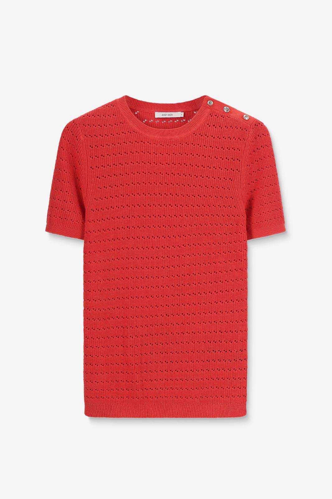 Pull tricoté avec boutons - rouge