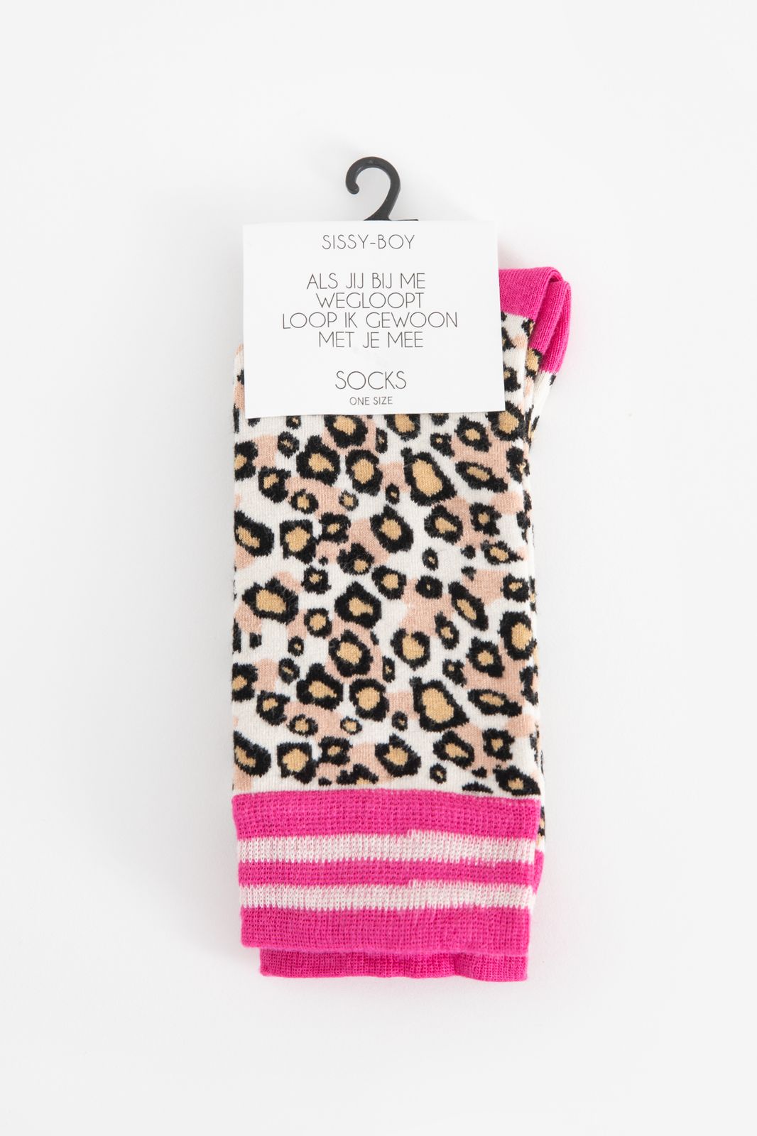 Roze sokken met luipaarddessin