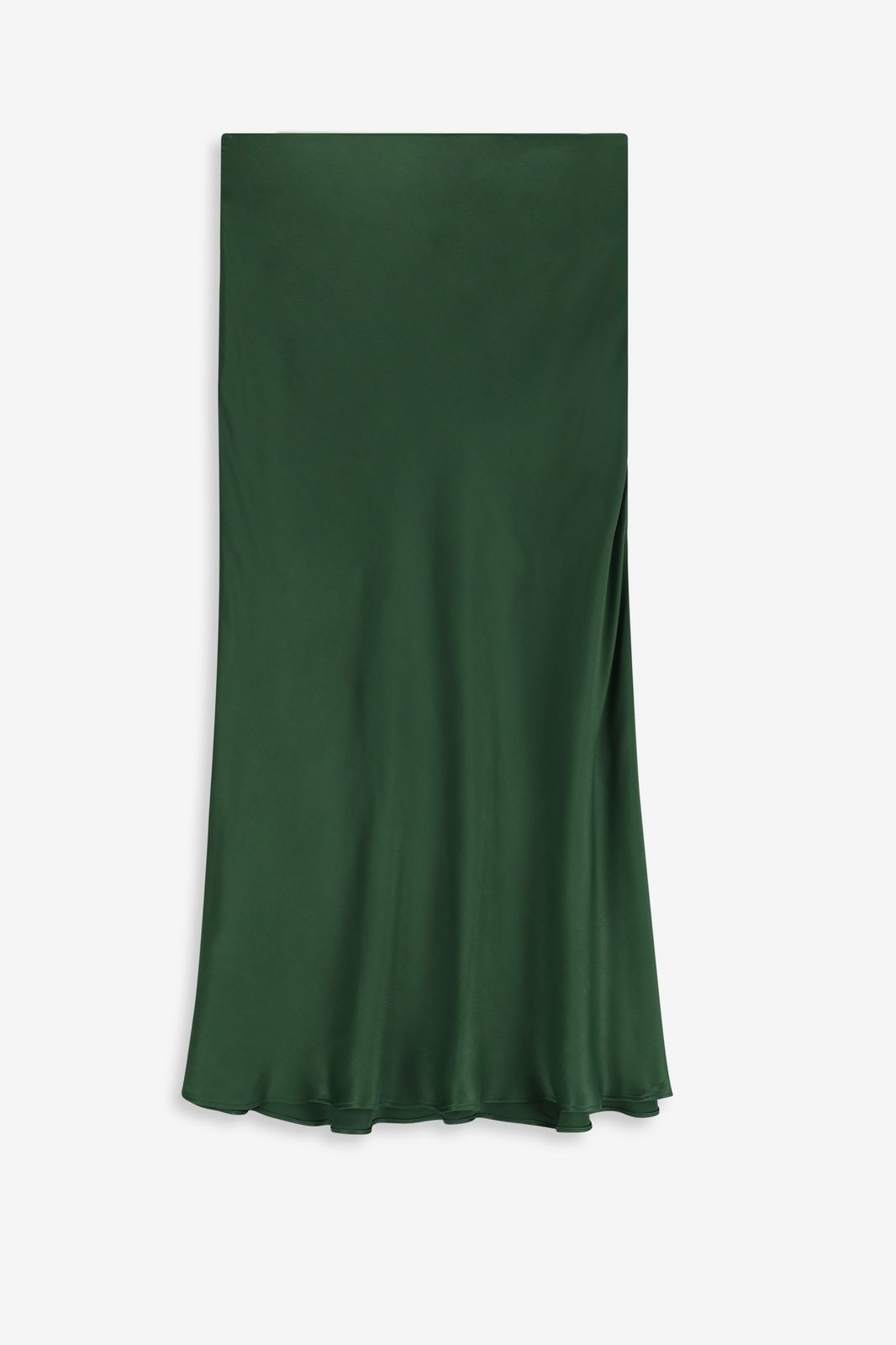 Jupe mi-longue en satin - vert foncé