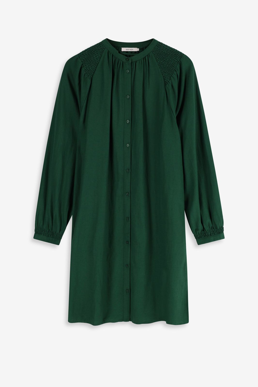 Robe mi-longue avec ceinture - vert foncé