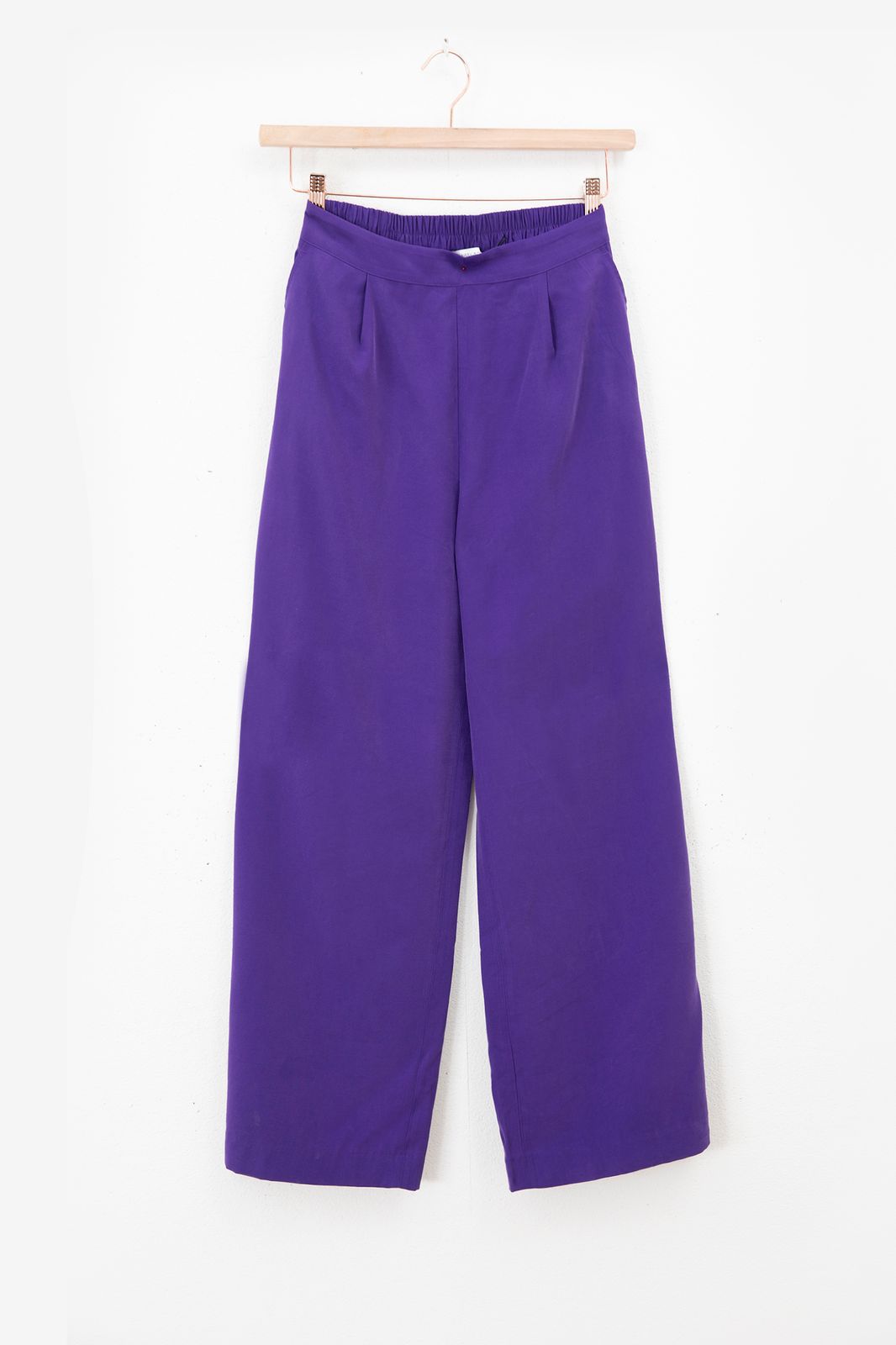 Pantalon jambes larges - violet foncé