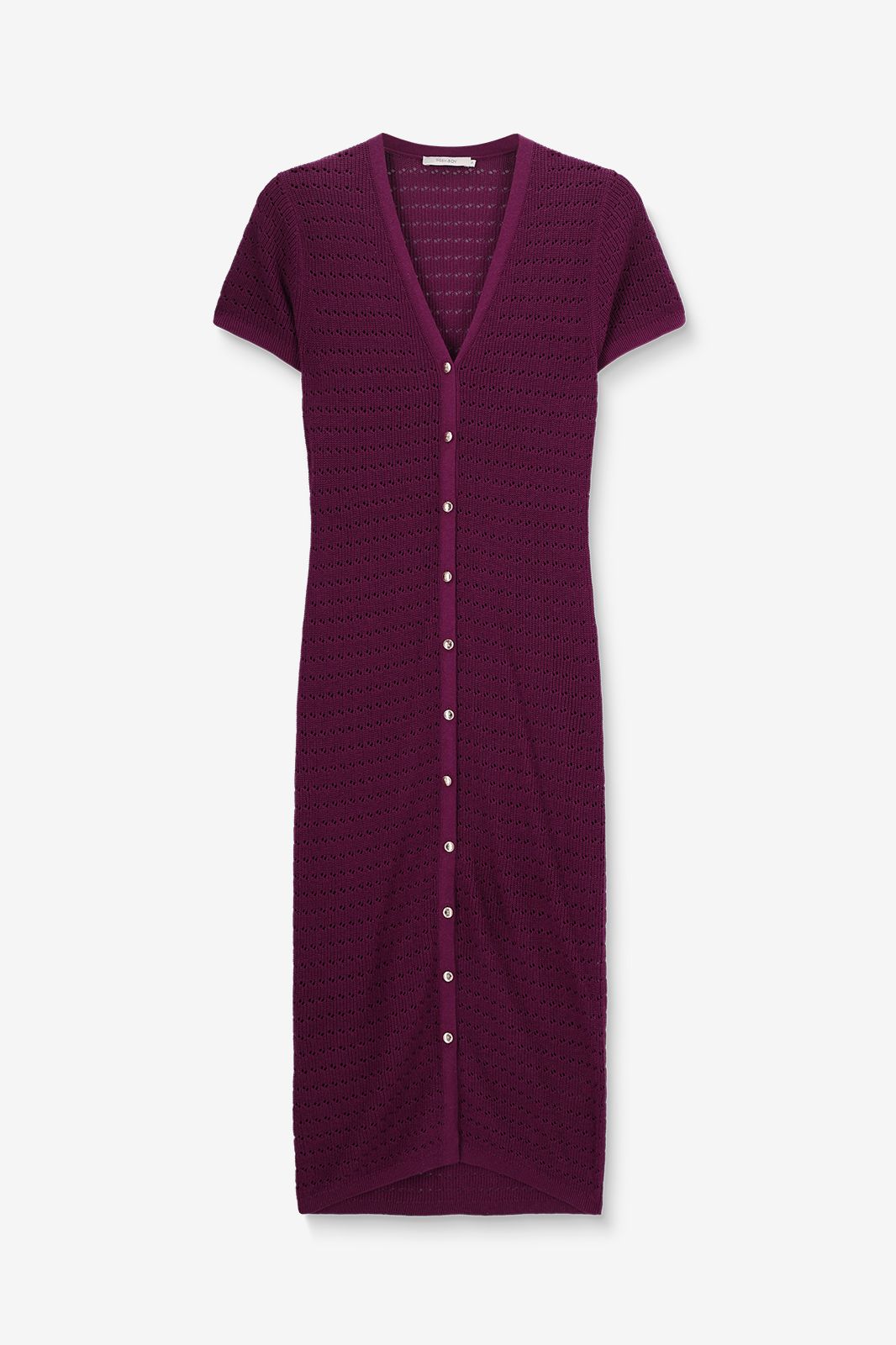 Robe longue tricotée - violet foncé
