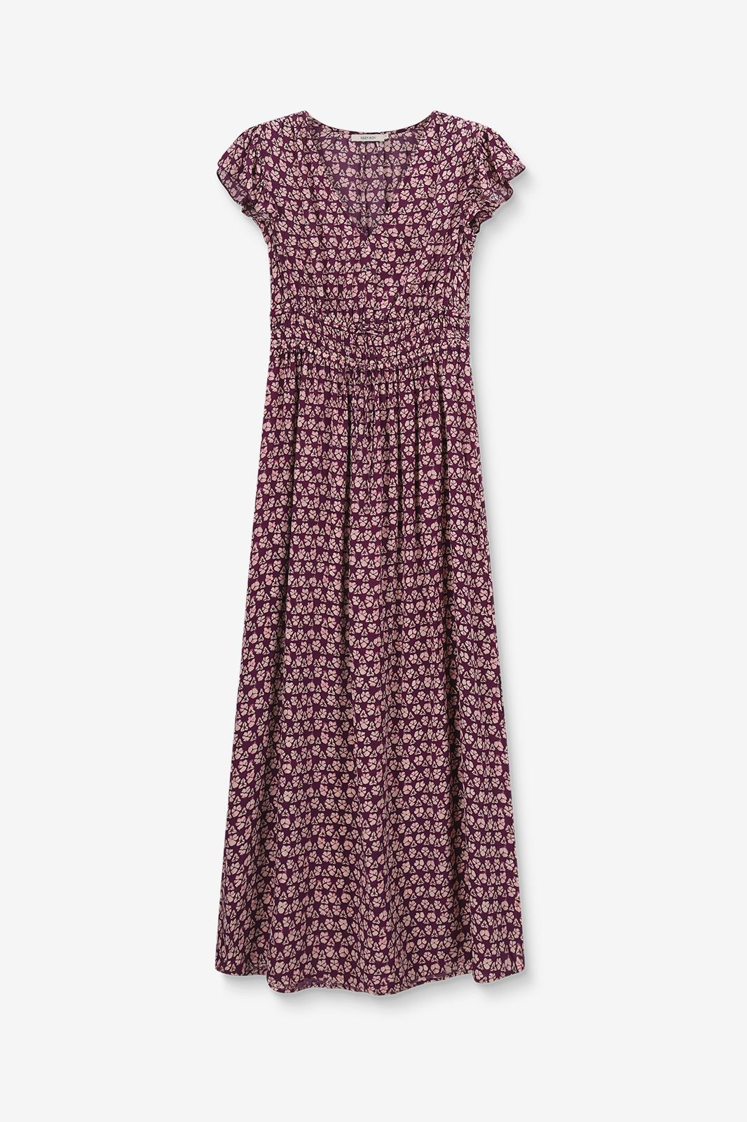 Robe longue avec volants - violet foncé