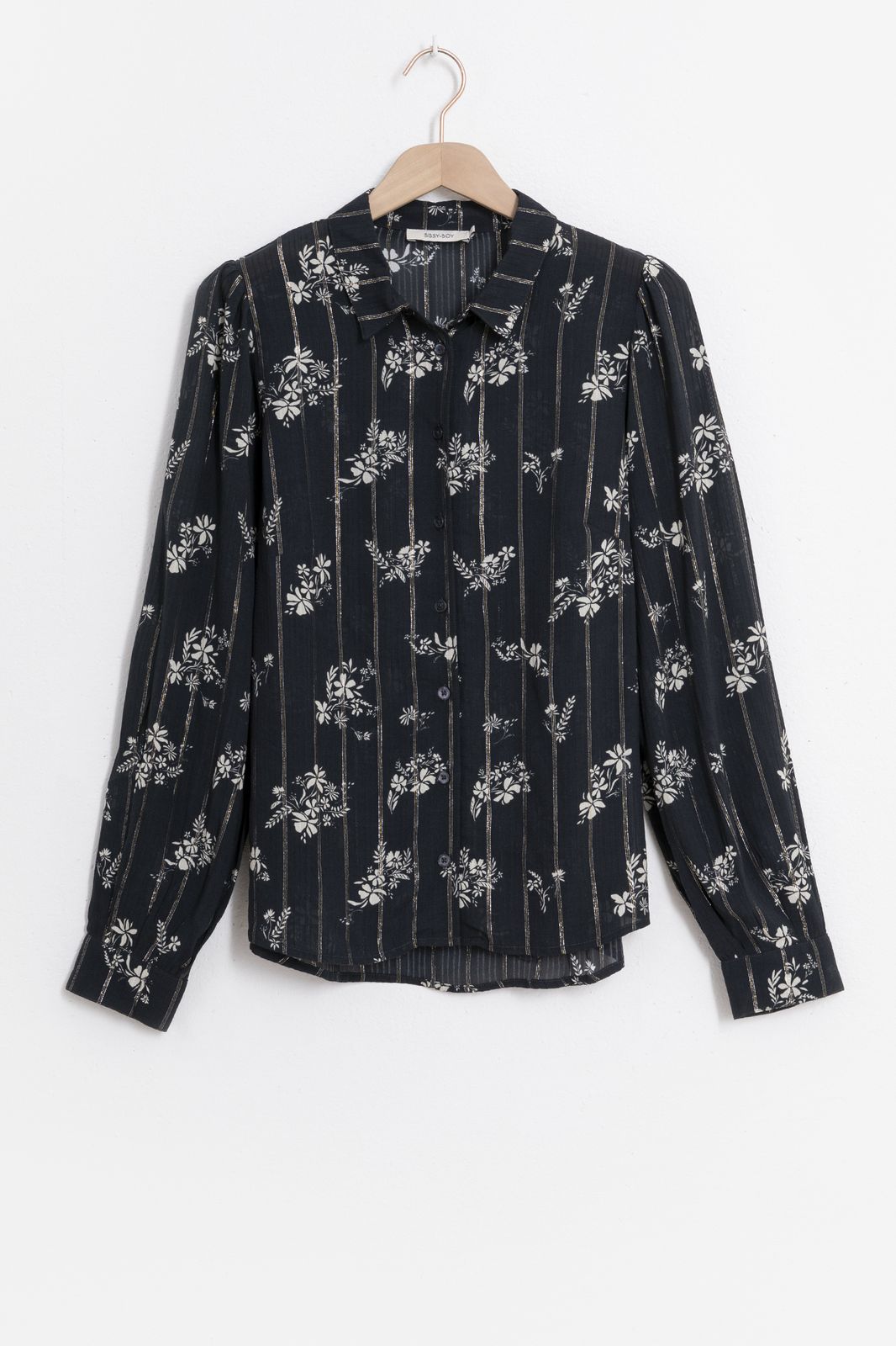 Zwarte blouse met all over bloemenprint - Dames | Sissy-Boy