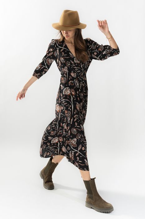 Zwarte maxi jurk met bloemenprint Dames Sissy-Boy