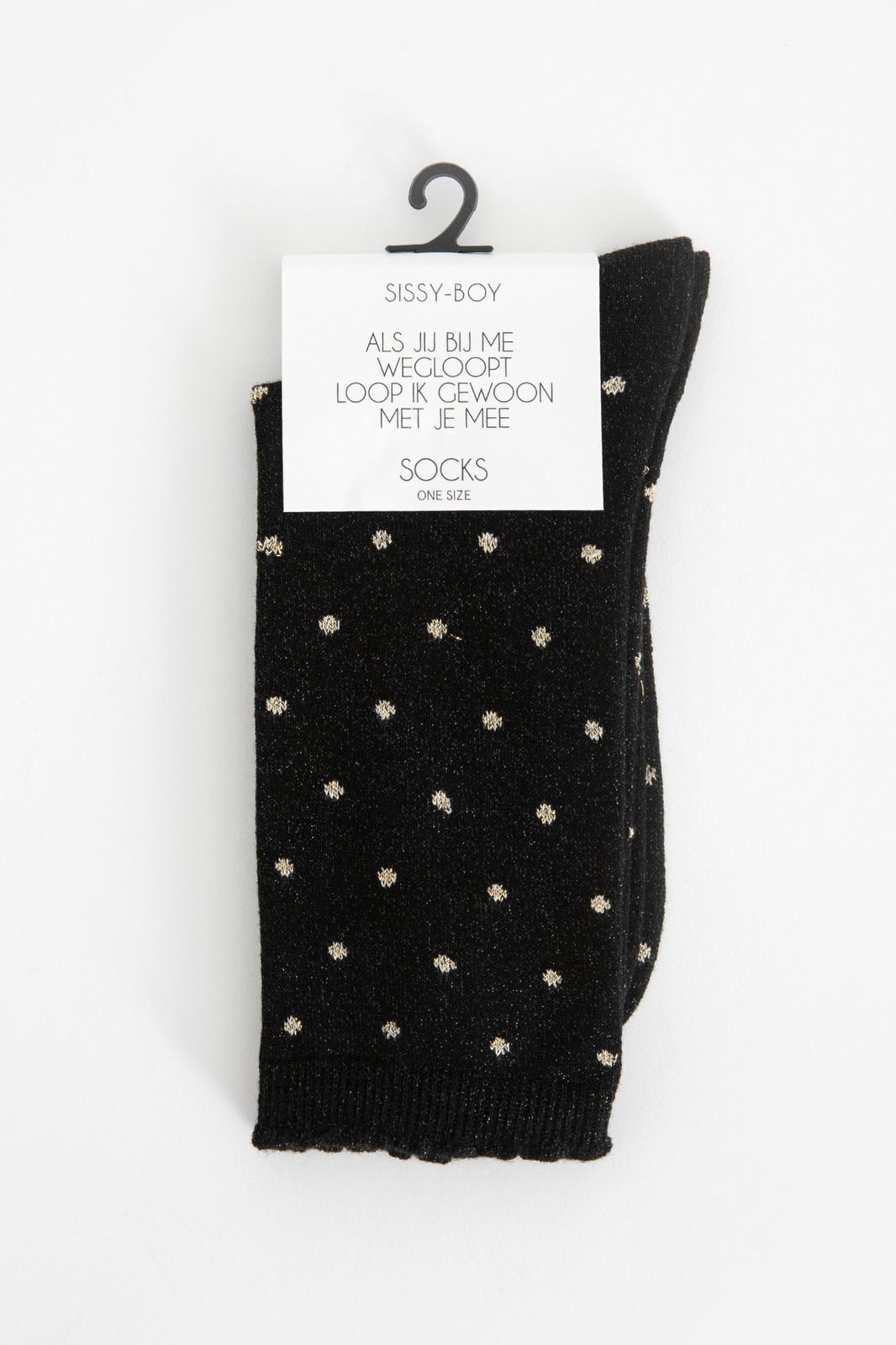 Zwarte sokken met glitter stippen - Dames | Sissy-Boy