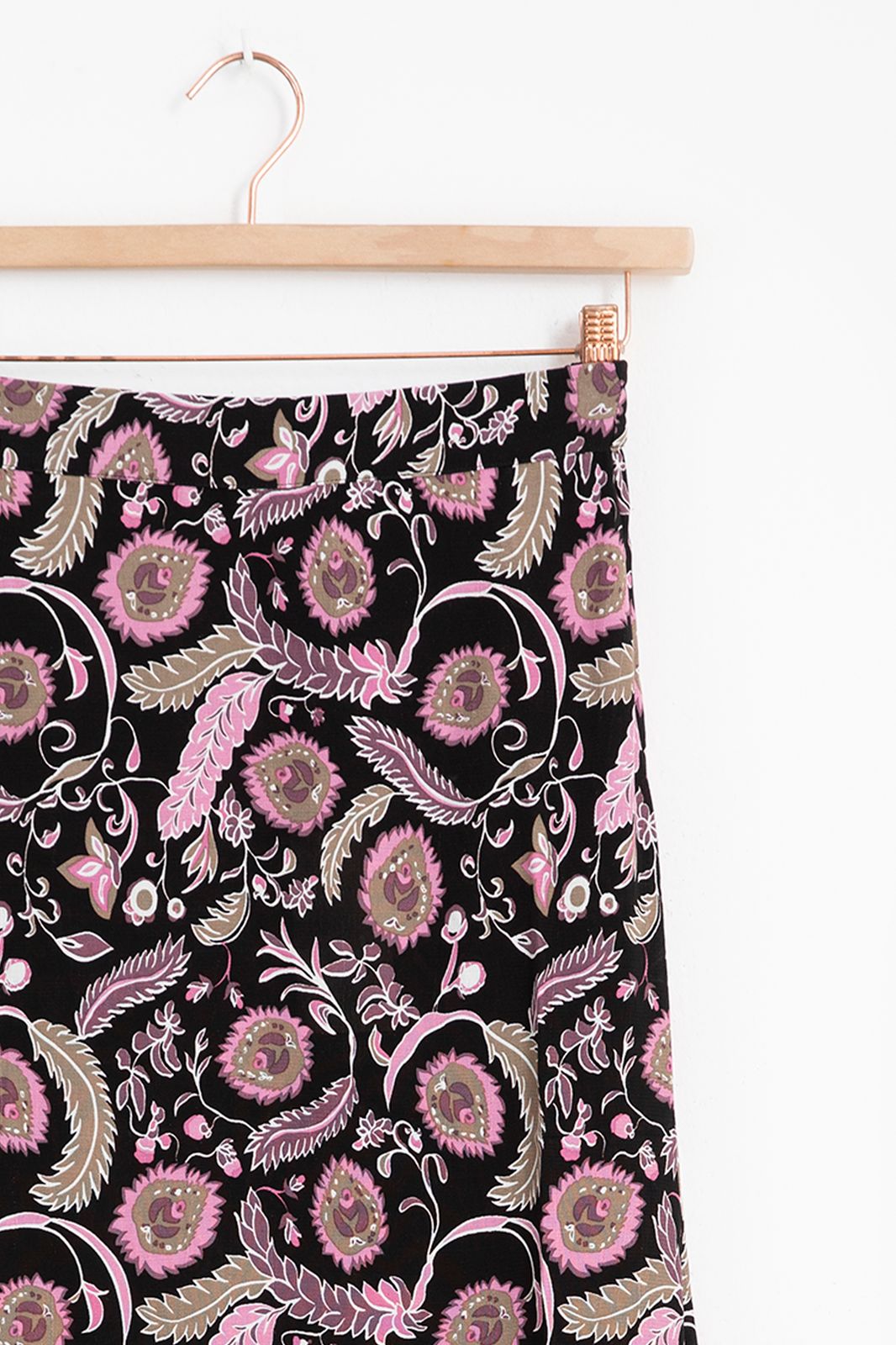Zwarte maxi rok met paarse bloemenprint - Dames | Sissy-Boy