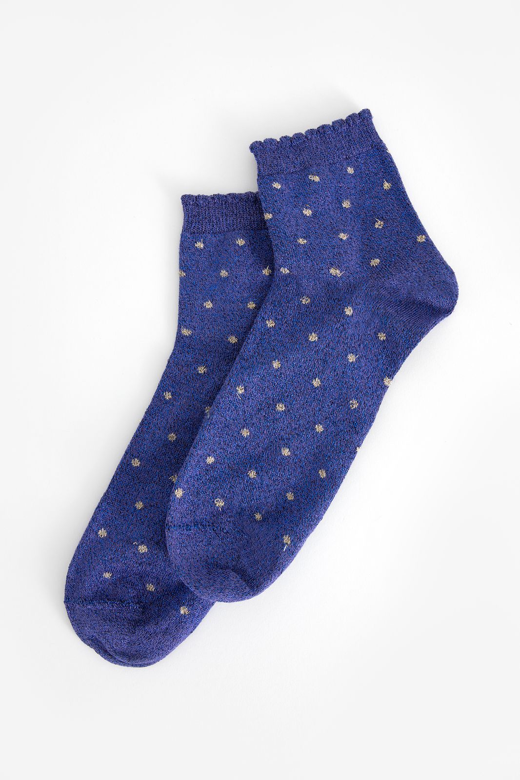 Gepunktete Socken - blau/gold