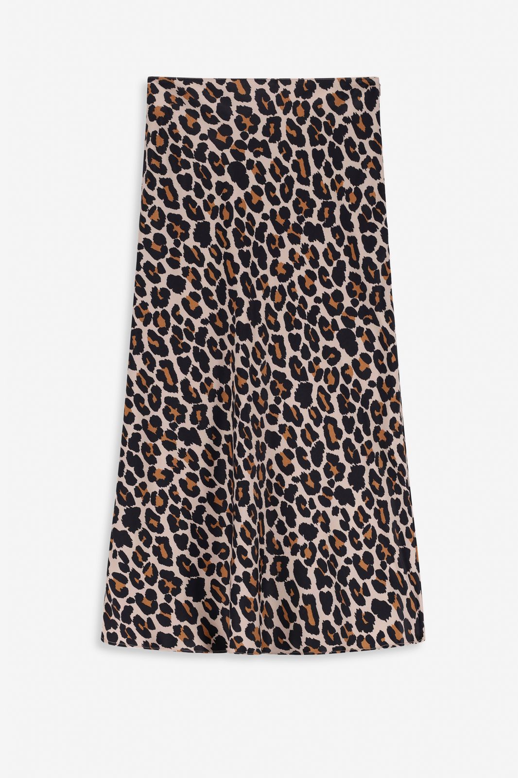 Satinrock mit Leoprint - braun
