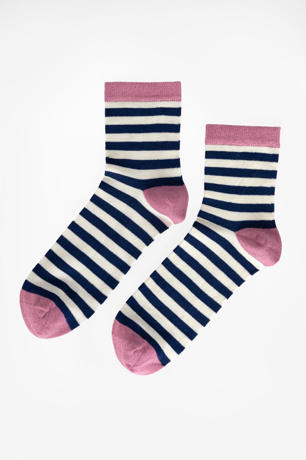 Gestreifte Socken mit Lurex- dunkelblau