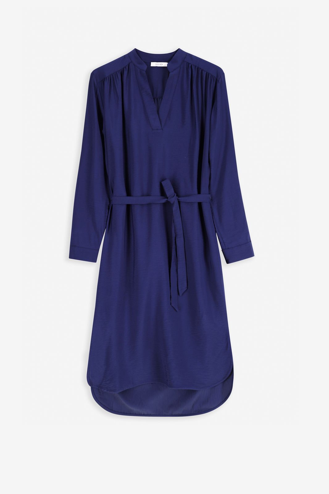 Midi-Kleid mit V-Ausschnitt - dunkelblau