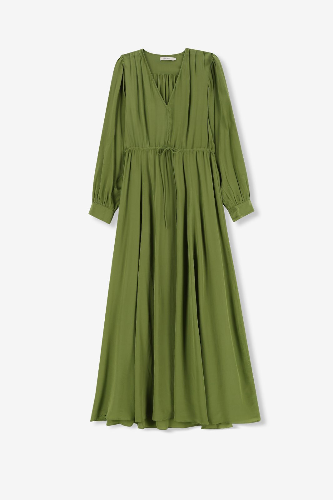 Maxi-Kleid mit Ballonärmeln - grün