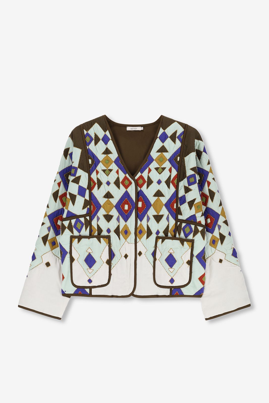 Oversize-Jacke mit Print - mehrfarbig