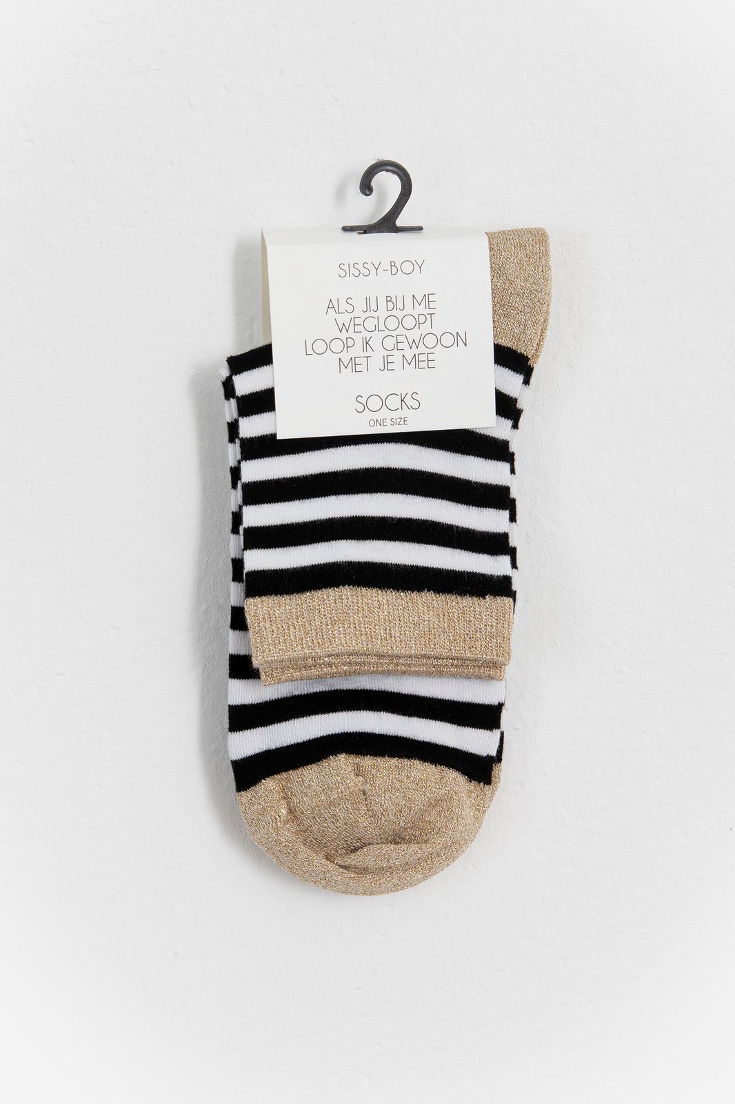 Gestreifte Socken mit Lurex-Details