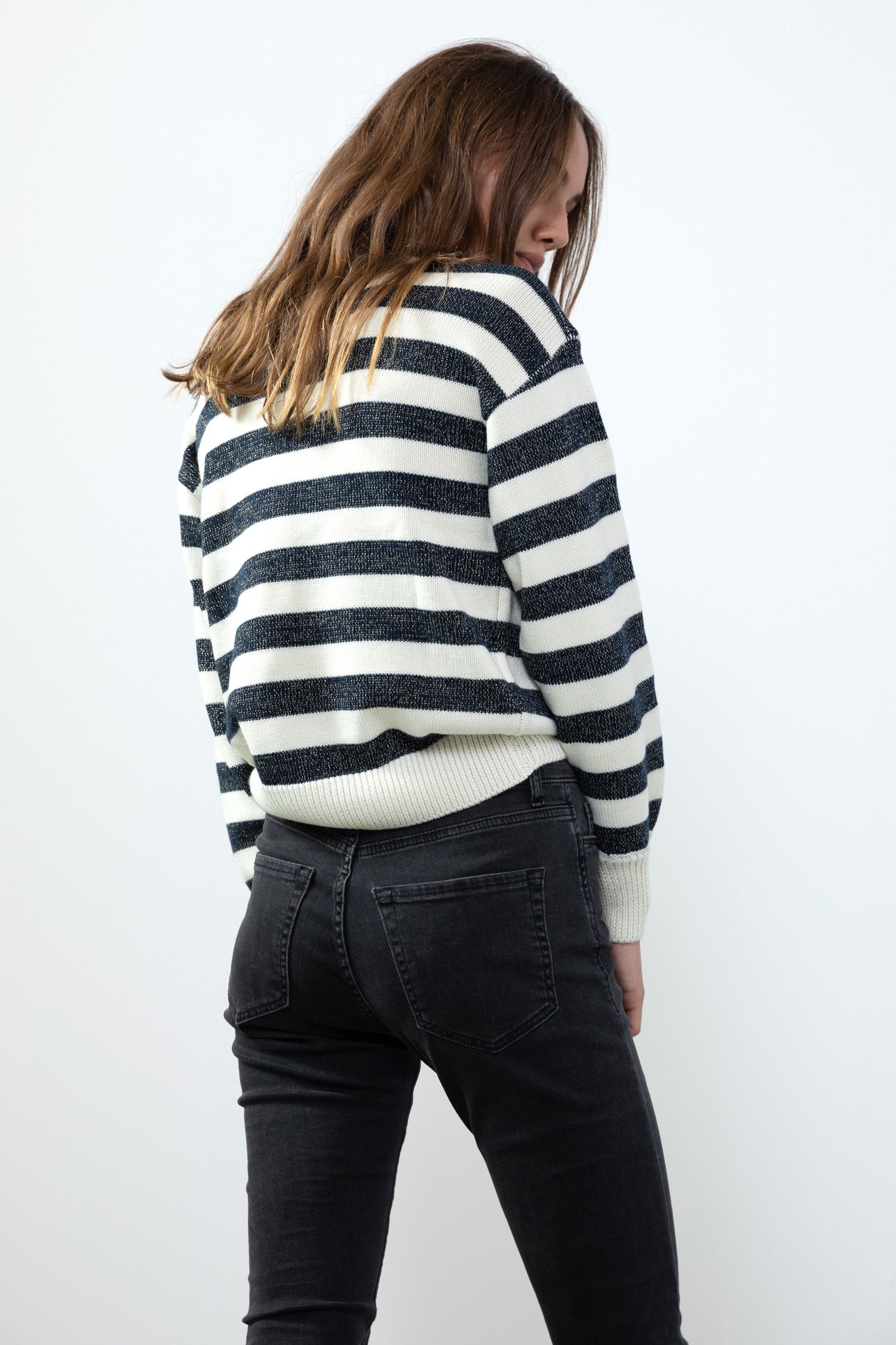 blauw gestreepte trui