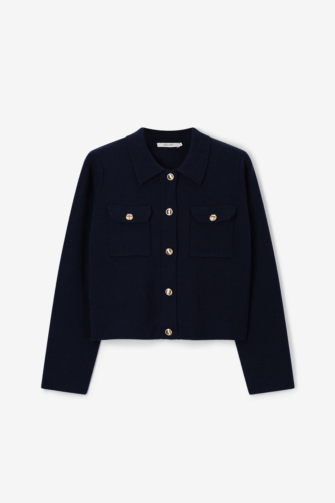 Donkerblauw vest met gouden knopen