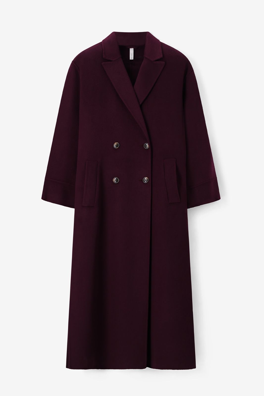 Donkerrode wollen jas