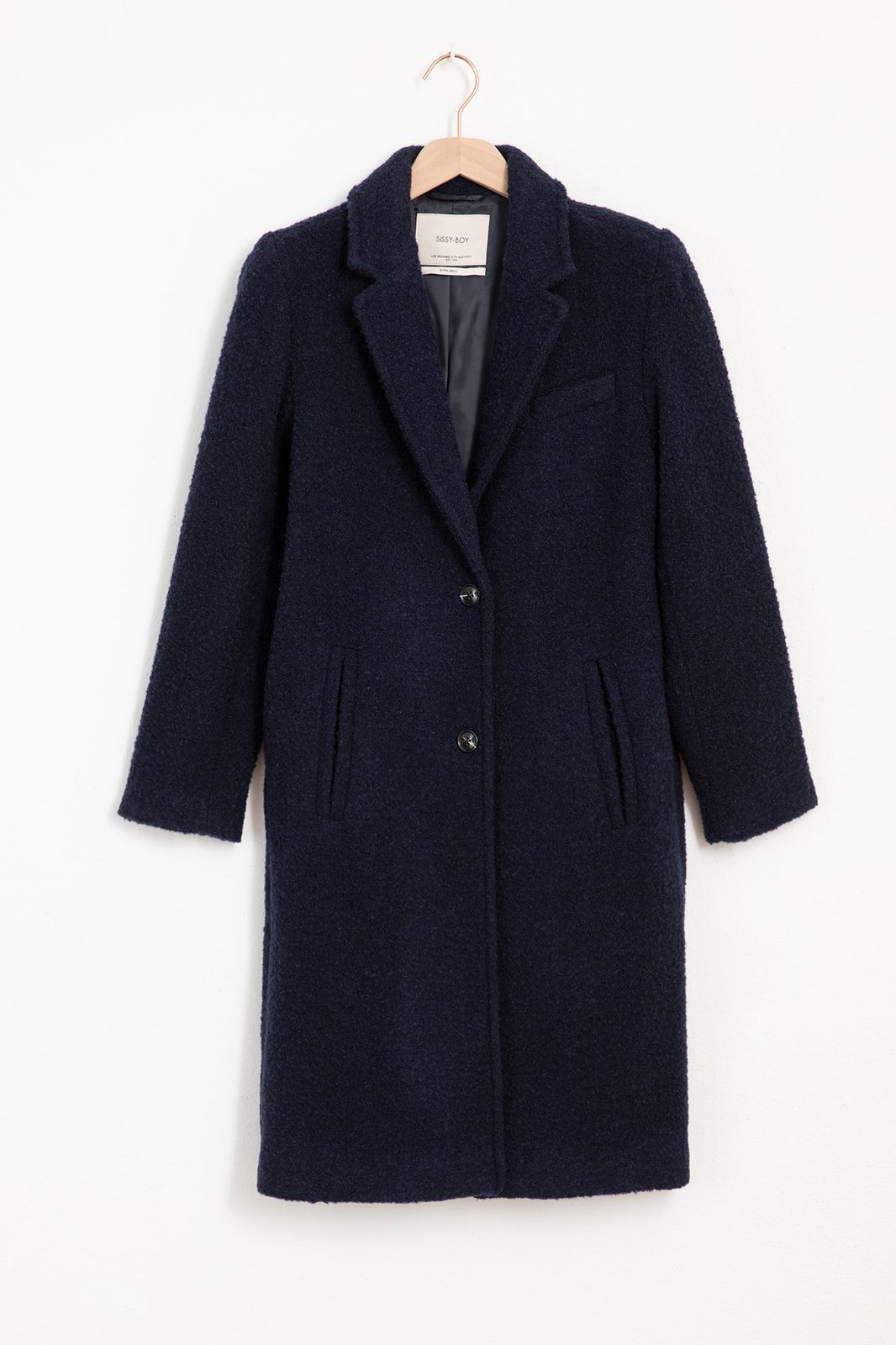 Bouclé-Jacke - dunkelblau