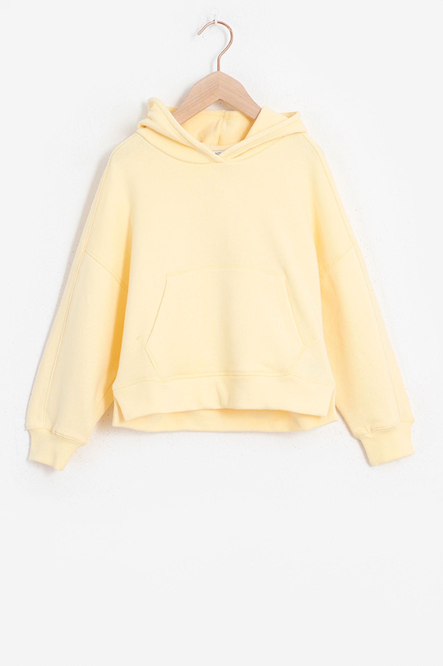 Sweat a capuche jaune pastel hot sale