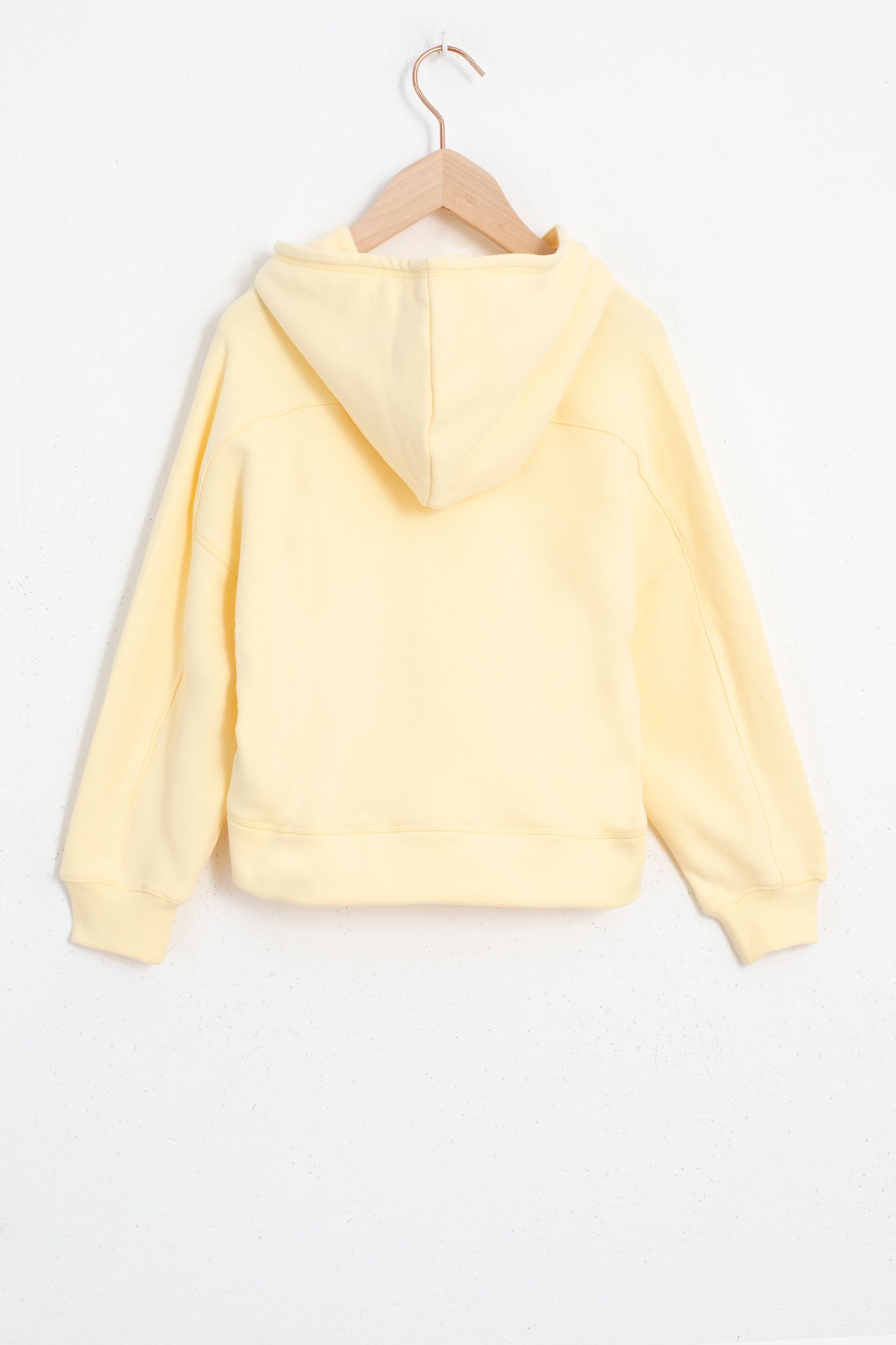 Sweat a discount capuche jaune pastel