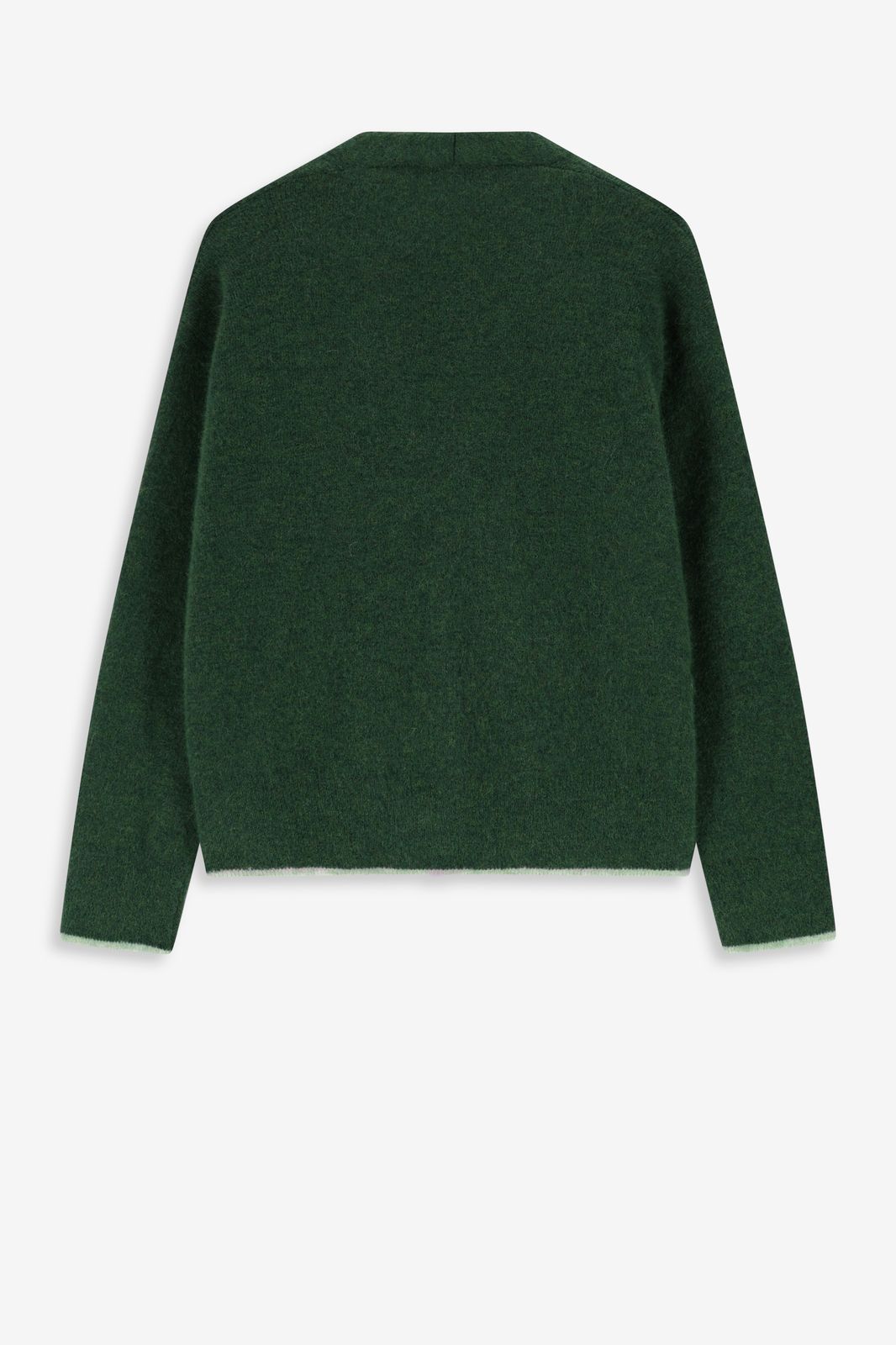 Cardigan fille en coton vert avec manches ajourées - frosty