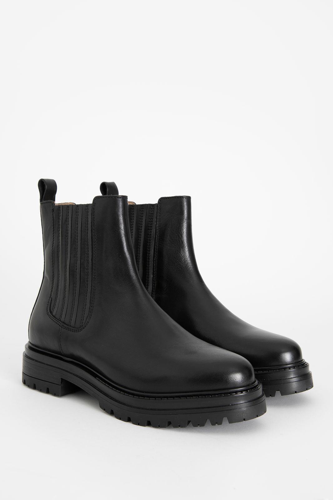 Chelsea boots plates en simili - Noir