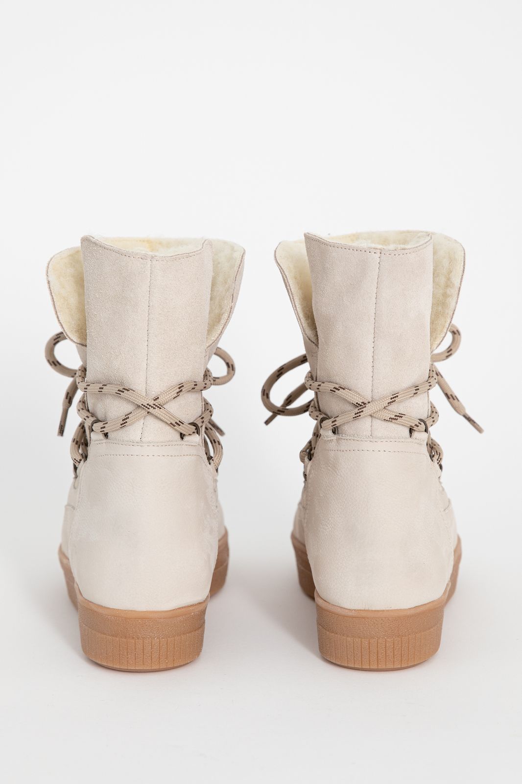 Chaussures à lacets en daim - blanc cassé