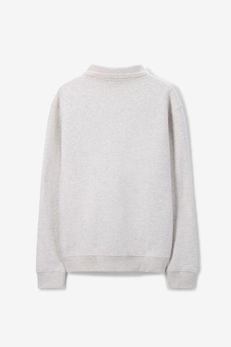 Sweater mit Polokragen beige meliert