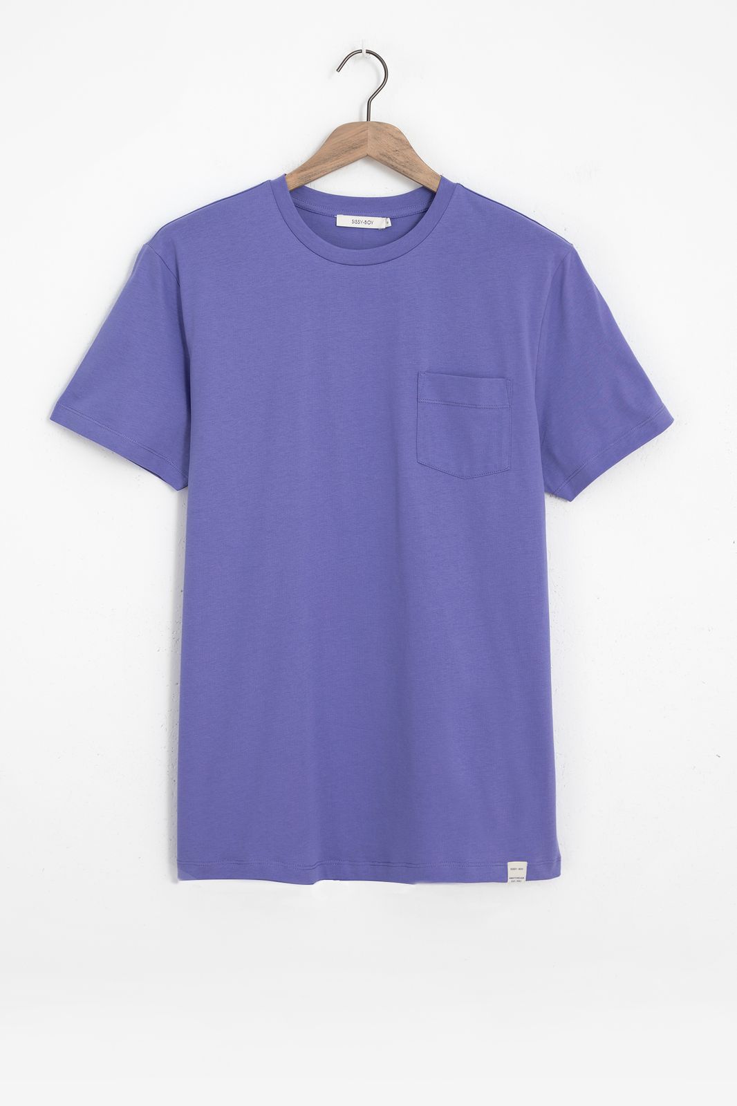T-Shirt mit Brusttasche - blau