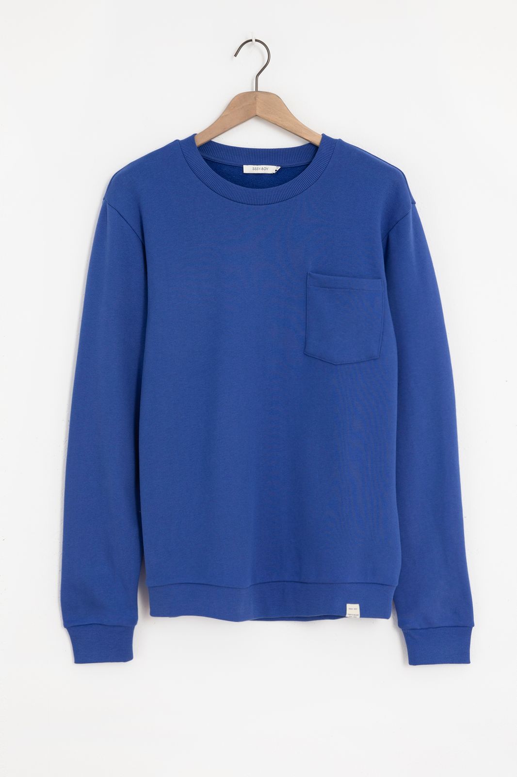 Sweater mit Brusttasche - blau