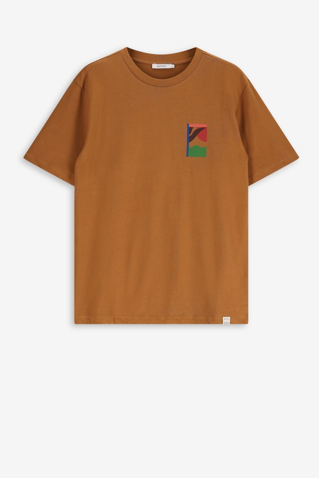 T-Shirt mit Artwork-Print - braun