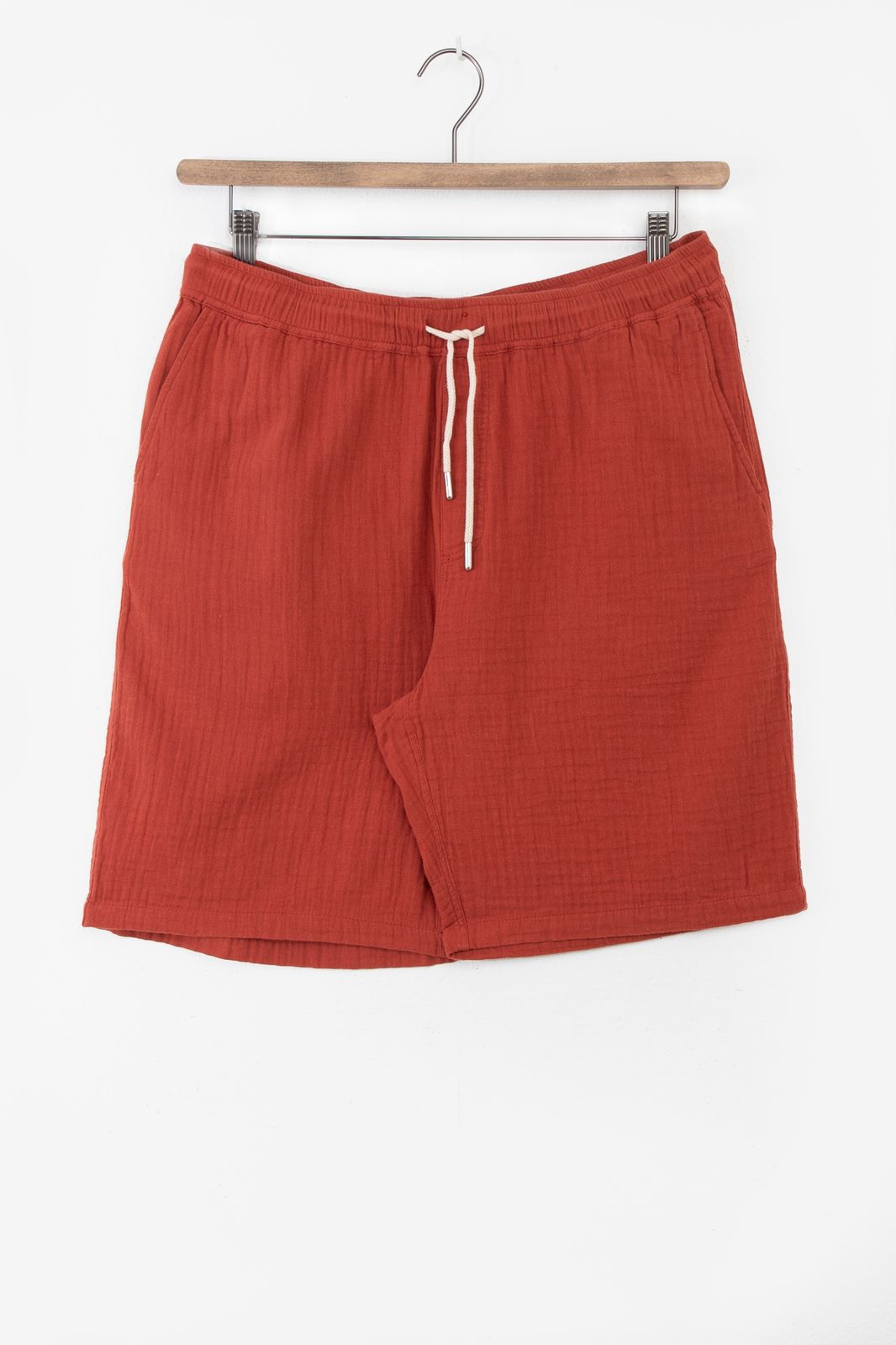 Musselin-Shorts - dunkelrot