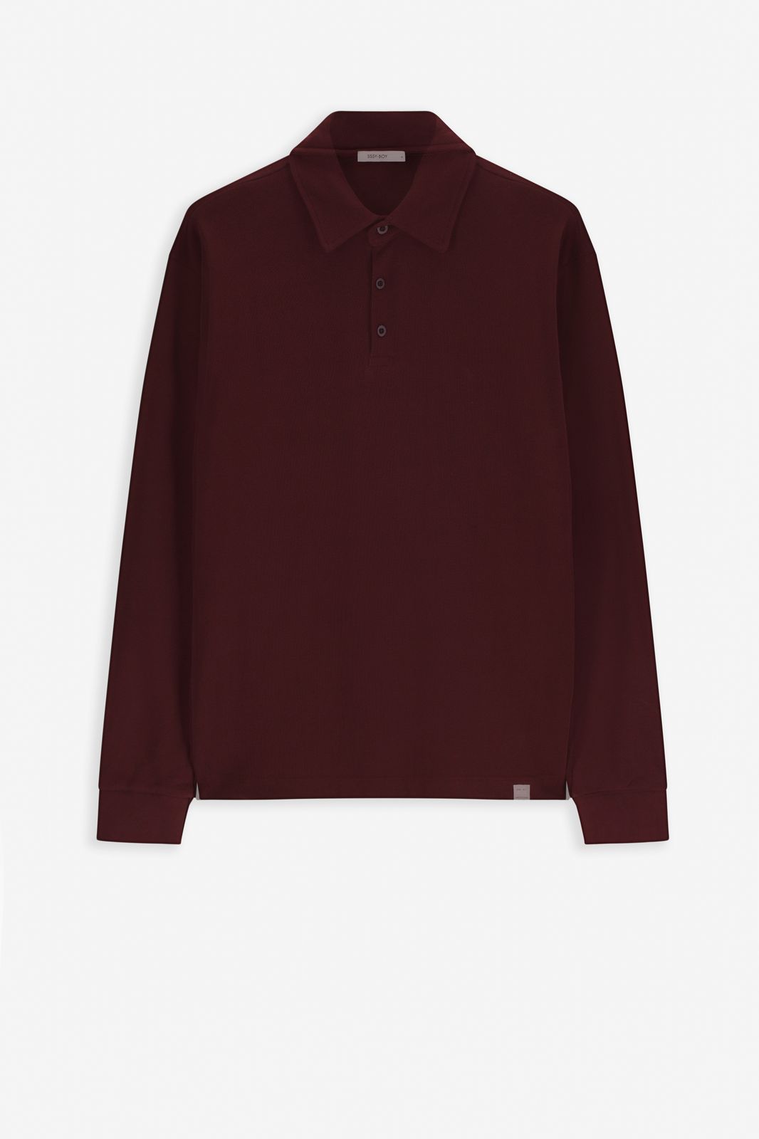 Piqué-Polo mit langem Arm - dunkelbraun