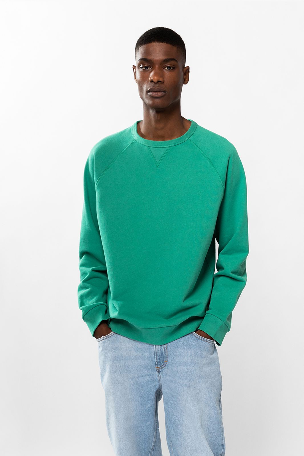 Baumwoll-Sweater - grün