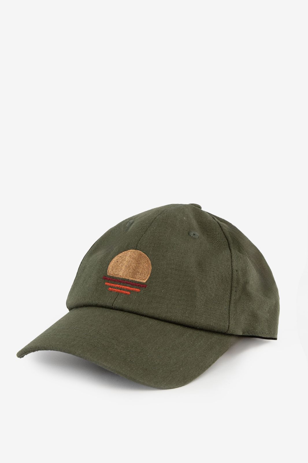 Kappe mit Stickerei - dunkelgrün