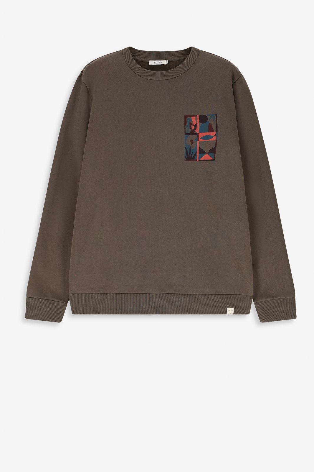 Sweater mit Print - dunkelgrün