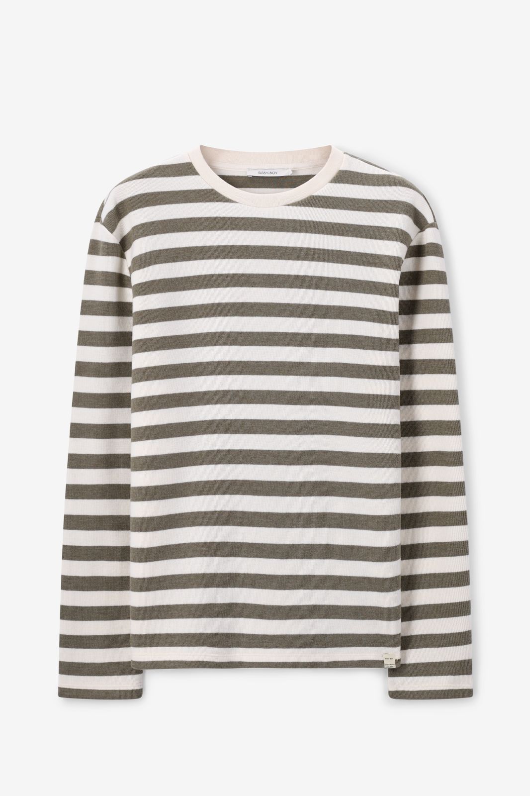 Gestreifter Sweater - dunkelgrün