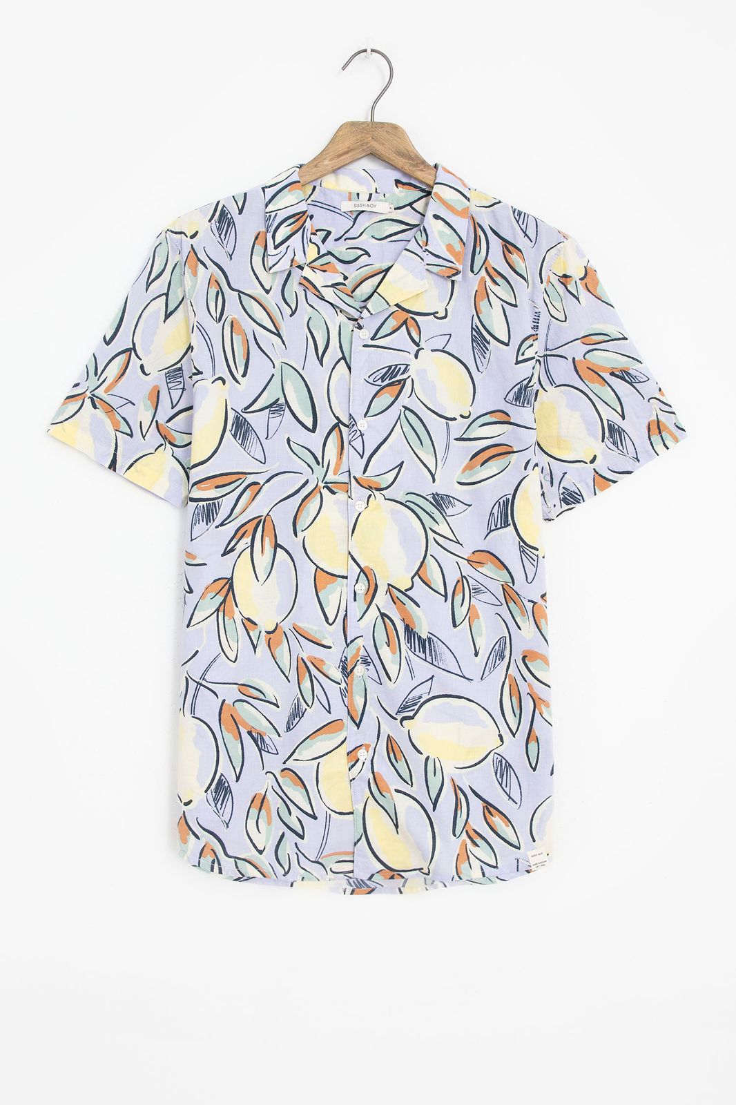 Hemd mit Zitronen-Print - flieder