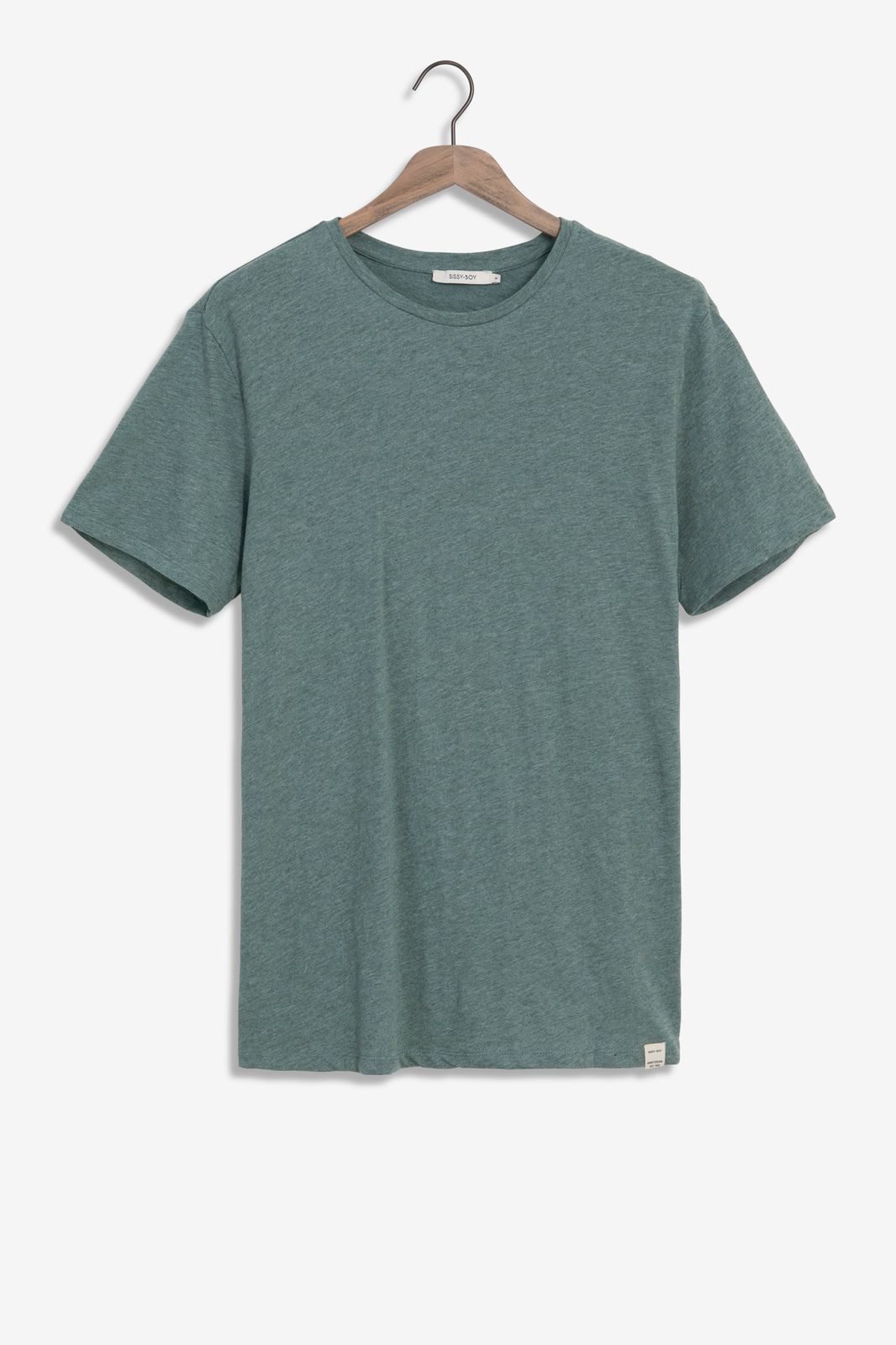 T-Shirt aus melierter Baumwolle - grün