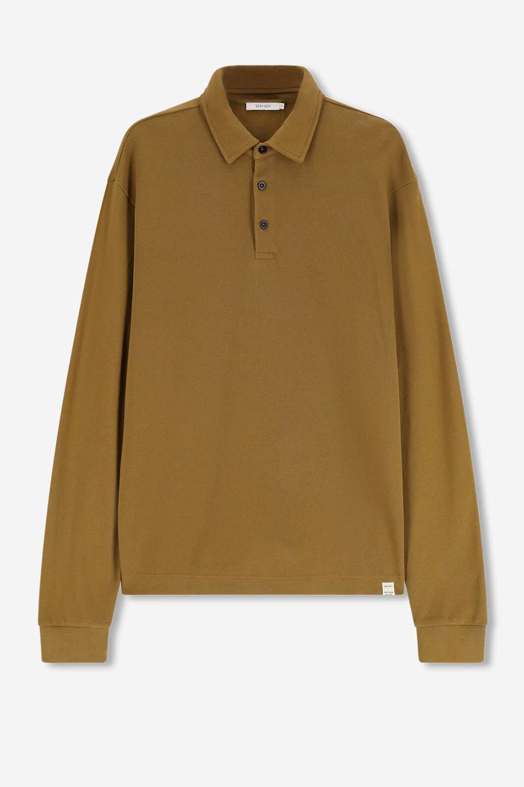 Piqué-Polo mit langem Arm - grün