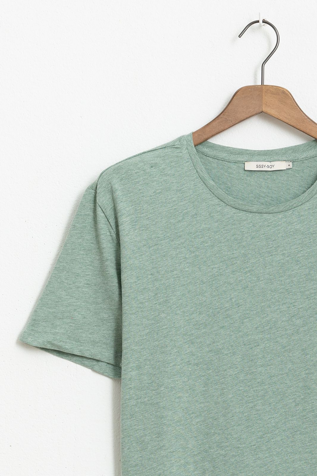 Basic-Shirt Melange - grün