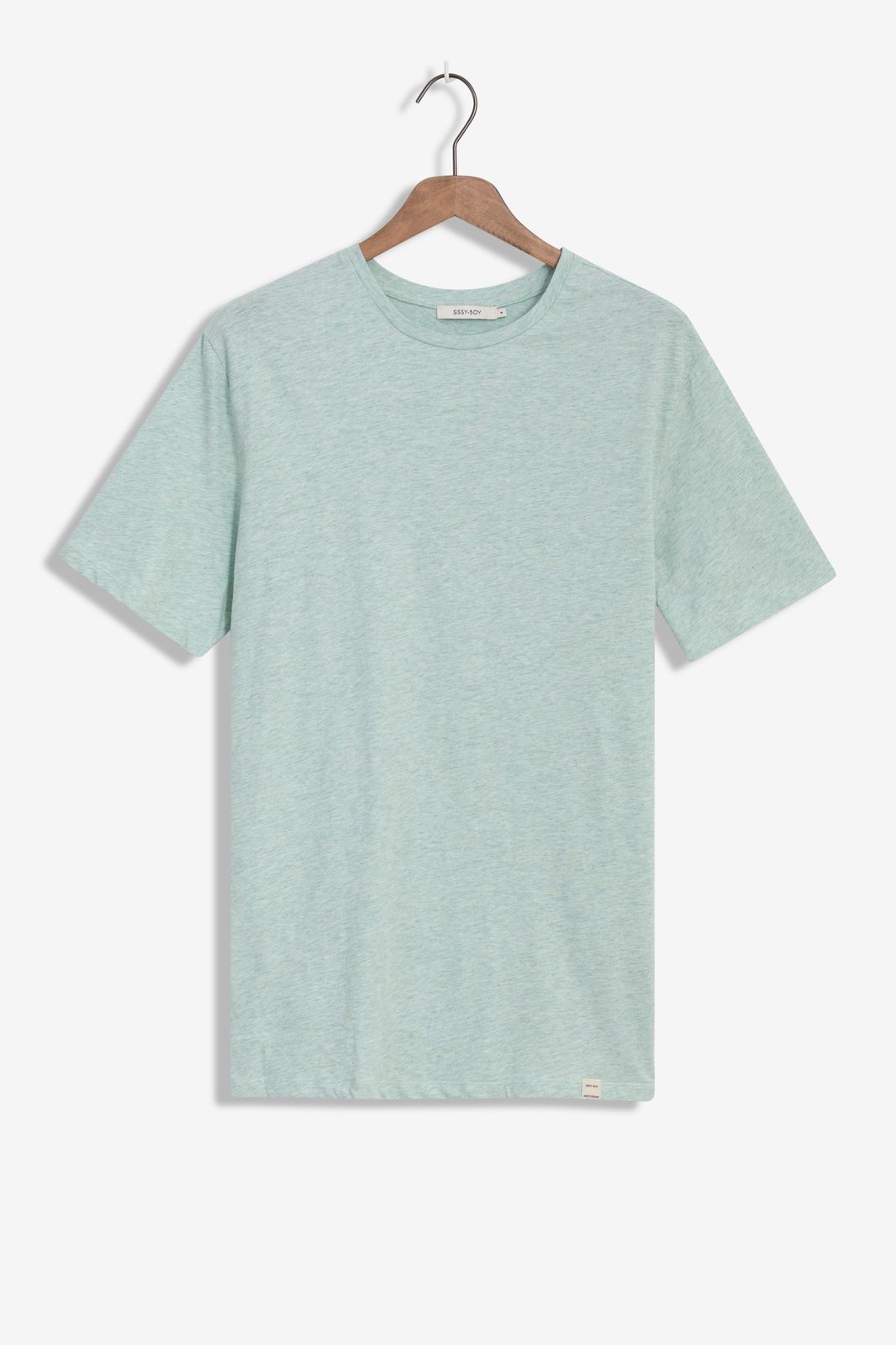 Meliertes Baumwoll-Shirt - hellgrün