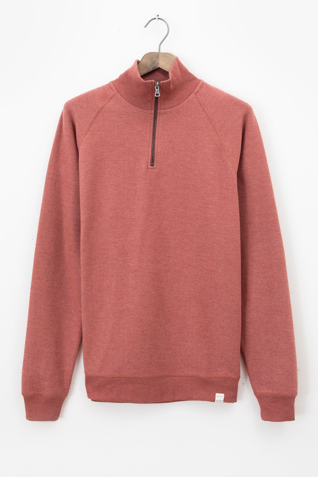Raglan-Sweater mit Reißverschluss - rot