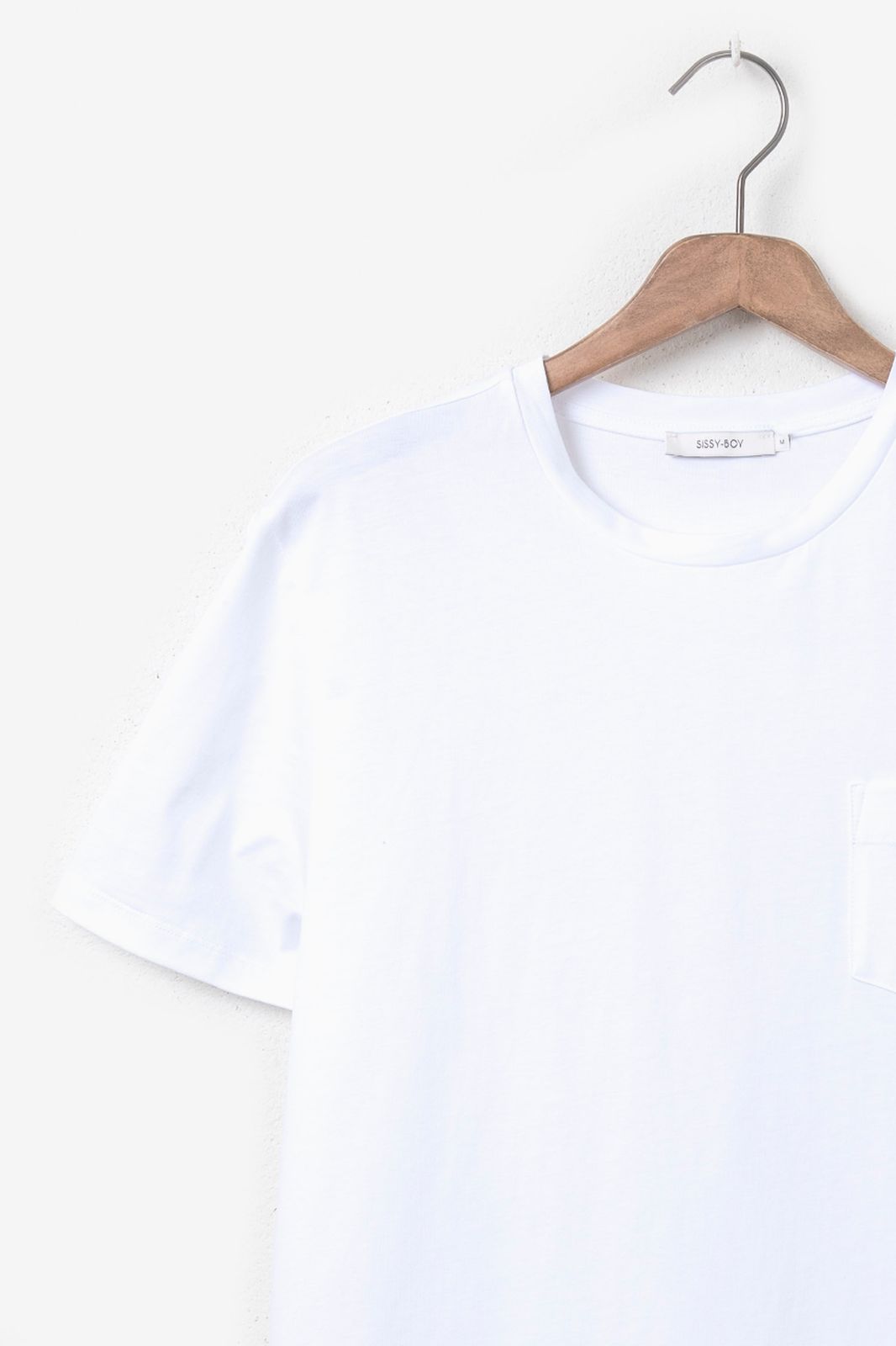 T-Shirt mit Brusttasche - weiß